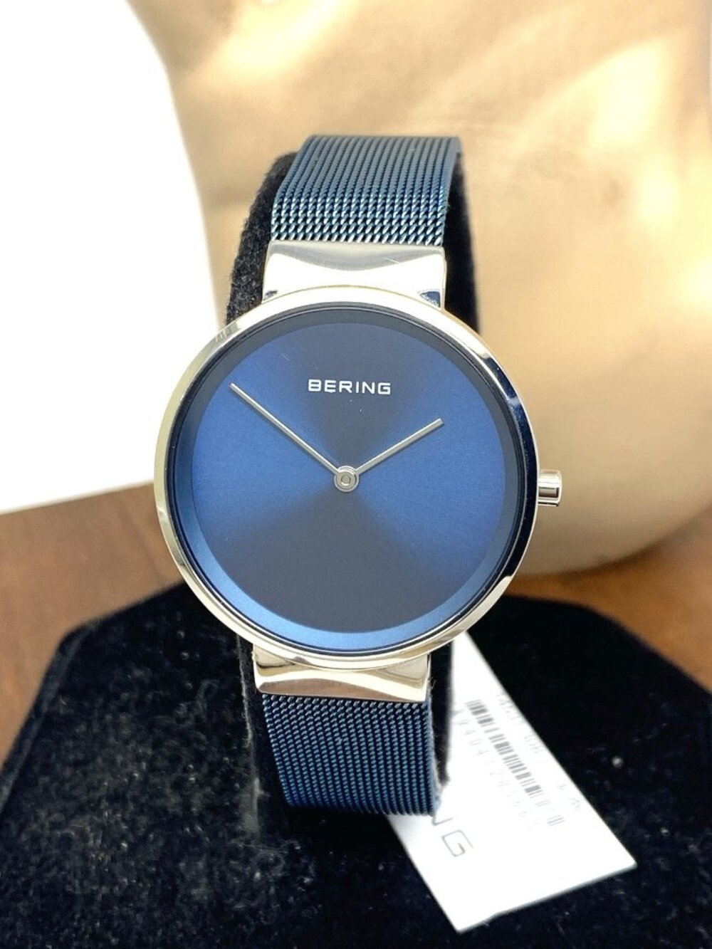 Bering Women's Watch 14531-308 Quartz Silver Blue Dial Mesh Stainless Steel 31mm